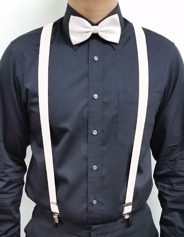Suspenders in White The BMD Shop Your Bridesmaid Dresses Specialist